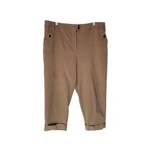 Talbots Pants Plus Stretch Plaid Preppy Academia Casual Mature Cropped Size‎ 16